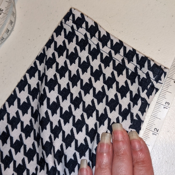 Lila Kass houndstooth blue Navy red white knit midi dress EU size xxxxl us 16.5 - Picture 10 of 15